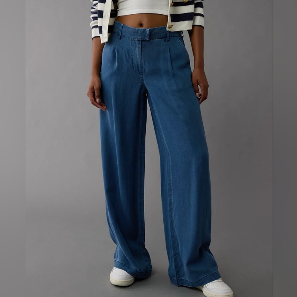 AE Dreamy Drape High-Waisted Wide-Leg Trouser
